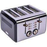 Aesco Berghoff Gem Titan 4 Dilim Ekmek Kızartma Makinesi – 1960 W, Paslanmaz Çelik Gövde | Siyah Gold - Ahşap - Bej - Siyah