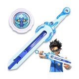 Aesco Bey Battling Blade Oyuncakları, Yeni Başlayanlar Için Mini Nado Kılıcı, 5-7 8-12 Yaş Çocuklar Için Top ve Kılıç Fırlatıcı Savaş Seti Oyuncakları, Bey Mini Savaş Bıçağı Göğüs Kılıcı
