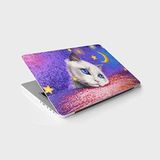 Aesco Beyaz Kedi Desenli Laptop Sticker, Bilgisayar Kaplama - 41 Delft Blue