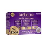 Aesco Bioxcin Collagen & Biotin Hacim Şampuanı | 3 x 300 ml | Ince Telli ve Hacimsiz Saçlar Için | Hidrolize Kolajen + Biotin + Biocomplex B11