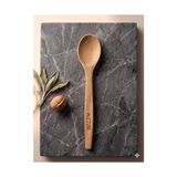 Aesco Bizim Şimşir Ağacı Servis Kaşığı, Doğal Ahşap, 31 cm Uzun Saplı, El Yapımı, Mutfak Karıştırıcı Kaşık - 0,5 x 7 cm