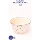 Aesco Black Cupid Emaye Karıştırma ve Salata Kabı 24CM 4 Litre (Ocağa Da Koyulabilir)