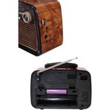 Aesco Bluetooth Hoparlör Ahşap Renk Vintage Işıklı Nostaljik Radyo Fm Ahşap Görünümlü Yeni Nesil