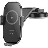 Aesco Borofone BH206 Araç Telefon Tutucu ve Kablosuz Şarj Cihazı | Qi Uyumlu | Hızlı Şarj 15W | Otomatik Açma-Kapama | Teleskopik Montaj ve Esnek Görüş Açısı BH206