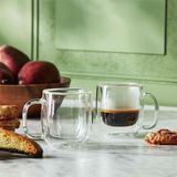 Aesco Borosilikat Çift Cidarlı Espresso Bardağı, Şeffaf, 100ML, Kulplu, 2'li Set - 0 - Siyah