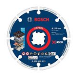 Aesco Bosch 1x Expert Diamond Metal Wheel X-Lock Kesme Diski 115 mm (Dökme Demir, Paslanmaz Çelik, Çelik, Demir Içermeyen Metalle, Ø 115 Mm, Aksesuar Küçük Avuç Taşlama Makinesi)