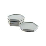 Aesco Bubigo Beton Bardak Altlığı Gri Mantar Tabanlı 4'lü Set 11,5 x 10 x 1,5 cm BTNMS-2018208 Btg-76 - 0,5 x 7 cm
