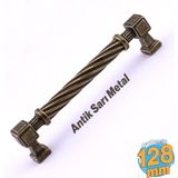 Aesco Burma Antik Sarı Eskitme Metal Kulp 128 mm Mobilya Çekmece Mutfak Dolabı Dolap Modern Kapak Kulpları
