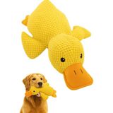 Aesco Busstier Köpek Oyuncağı Ördek Şekilli Peluş Sesli ve Hışırtılı Dayanıklı Çiğneme ve Isırma Oyuncağı Anti Stres Yumuşak Peluş Köpek Eğitim ve Oyun Oyuncağı (Sarı)