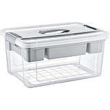 Aesco Büyük Boy Bölmeli Organizer Kutu 16 Litre - Şeffaf Tasarım Saklama Kabı - Ev Araba Saklama Kutusu - Ev Banyo Düzenleyici, Dolap Düzenleyici, Saklama, Kutu, Organizer (16 Litre)