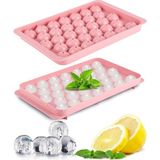 Aesco Büyük Küre Buz Kalıbı 33 Adet Buz - Yuvarlak Buz Kalıbı, Shot Bardağı Buz Kalıbı, Bardak Buz Kalıbı, Buz Kabı, Buzluk Kabı (1, Pembe, 33 Pcs)