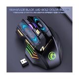 Aesco C8 Kablosuz Oyun Faresi, Şarj Edilebilir Silent Click Oyun Faresi, 2.4g USB Alıcısı, 3 Ayarlanabilir Dpı, 7 Hassas Tuş, Ergonomik Rgb Fare, Dizüstü Bilgisayar, Mac Için