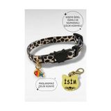 Aesco Caramelos Güvenlik Kilitli Kedi Tasması, Isimli Kedi Tasması, Kedi Isimlik, Kedi Künyesi, Safety Click Desen Y23-TEK Ebat