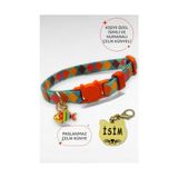 Aesco Caramelos Güvenlik Kilitli Kedi Tasması, Isimli Kedi Tasması, Kedi Isimlik, Kedi Künyesi, Safety Click Desen Y24-TEK Ebat