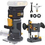 Aesco Cat DX82B.3 18VOLT Şarjlı Kömürsüz 6mm Devir Ayarlı Profesyonel Avuç Içi El Frezesi Formika Tıraşlama (Akü Dahil Değildir)