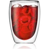 Aesco Çift Cidarlı Su ve Meşrubat Bardağı, Borosilikat Cam Şeffaf Cam Bardak 350 ml - 1 Adet - 12772 - 0 - Siyah