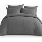 Aesco Çift Kişilik Çizgili Saten Nevresim TAKIMI%100 Pamuk 200X220 - Yumuşak Dokulu Lüks Nevresim Takımı - 4 Parça - Nevresim 200X220 Cm, Çarşaf 240X260 Cm, Yastık Kılıfı 50X70 cm (2 Adet) - 001-Renkli