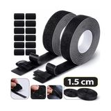 Aesco Cırt Bant 1.5 cm – 5 Metre Siyah Hook & Loop – Güçlü Tutuculuk – Tekstil, Kablo Düzenleme, Ev & Ofis Kullanımı (Siyah) (Ürünün Arkası Yapışkanlı Değildir)- (Dişi ve Erkek Ayrı Ayrı Yollanmaktadır) - 0-Koyu Mavi - 1 Adet