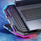 Aesco Classone Mila Serisi M6 R-Type 15-17 Inch Uyumlu 2200 Rpm, Rgb Işıklı, 6 Fan, Telefon Stand, 2 USB Notebook Soğutucu Stand