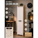 Aesco Çok Amaçlı Düzen Dolabı Ofis Çalışma Odası Banyo Mutfak Çocuk Odası Organizer Kitaplık Dolap Raf - 010-Beyaz