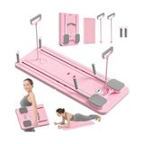 Aesco Çok Fonksiyonlu Egzersiz Aleti, Pilates Reformer, Direnç Bantlı, Ev Tipi Istasyon Tahtası, Zamanlayıcılı, Çp Hediyeli, Pembe
