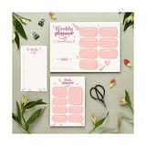 Aesco Colortouch Masaüstü Planner Set - 50 Sayfa Tarihsiz Haftalık, Günlük Planlayıcı - Ofis Çalışanı, Öğrenci, Genç, Öğretmen Için Randevu, Toplantı, Organizasyon To Do List - 3 Parça - Kalp Serisi - 41 Delft Blue