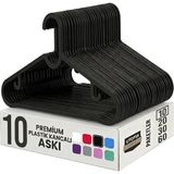 Aesco Coverest 10 Adet Slim Plastik Elbise Askısı, Gardrop Için Alan Tasarruflu Pantolon Gömlek Ceket Etek Askısı, Kıyafet Askısı, 39.5 cm x 17.5 cm (10, Siyah) - 00 Bordo
