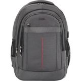 Aesco Dada 01 Laptop Dizüstü Bilgisayar Çantası 14"-15,6" Inç Ortaokul Lise Üniversite Okul Çantası Unisex Gündelik Kadın Erkek Sırt Çantası USB Type-C Aparat Darbe Emici Koruma Su Geçirmez Kumaş (Antrasit)