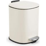 Aesco Deconox 3 Lt Krem Paslanmaz Çelik Pedallı Çöp Kovası, Yavaş Kapanan Asansörlü Kapaklı Metal Çöp Kutusu, Banyo Wc Ofis Için Kompakt, 23X16X16 cm - 0 - 199 ml - 000-Siyah