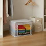 Aesco Deconox Çelik Destekli Katlanabilir Şeffaf Pvc Dolap Düzenleyici - 38X48X28 cm Baza Içi ve Kıyafet Saklama Hurcu Organizer - 0-Koyu Mavi - 1 Adet