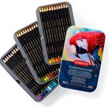 Aesco Derwent Chromaflow Renkli Kalem, 36'lı Set, Metal Kutuda, 3,5 mm Uç Kalınlığı, Yumuşak Dokulu Karıştırılabilir, Çizim, Boyama ve Katman Için Ideal, Profesyonel Kalite, 2306012