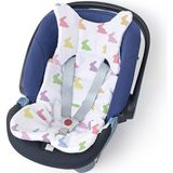 Aesco Deux Lapıns% 100 Pamuk Müslin Puset ve Oto Koltuk Minderi Rainbow Lapin - Çok Renkli Tavşanlar MINDER1017-M- - 1 x 32 x 27 cm - 000-Siyah