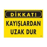 Aesco Dikkat Kayışlardan Uzak Dur Uyarı Levhası 25X35 KOD:225
