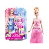 Aesco Disney Prensesi Cinderella 2'si 1 Arada Hikayeler Bebek Disney Prensesi 2'si 1 Arada Hikayeler Cinderella Bebek, Takılıp Çıkarılabilen 2 Büstiyer, 2 Etek ve 9 Aksesuar JCR95