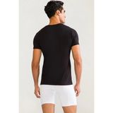 Aesco D's Damat 350 Erkek Comfort V Yaka Atlet - Siyah