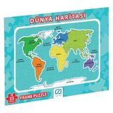 Aesco Dünya Haritası Frame Puzzle 35 Parça