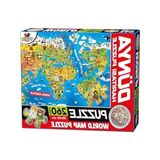Aesco Dünya Haritası Temalı Eğlenceli Puzzle Seti
