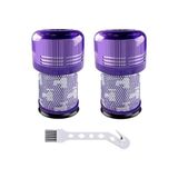 Aesco Dyson V12 Detect Slim Elektrikli Süpürge Için Yedek Filtre, Absolute Extra/total Clean/fluffy Aksesuar Arka Filtre Yedek Parçası 971517-01 (2 Adet Hepa Filtre 1 Temizleme Fırçası) - Adaçayı Yeşili