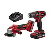 Aesco Einhell Akülü Alet Seti Tc-Tk 18 Li Kit, Power X-Change (Lityum-Iyon, Vidalama Tc-Cd 18/35 Li + Avuç Taşlama Tc-Ag 18/115 Li, 1,5 Ah ve 3,0 Ah Akü Dahil) - 4257238