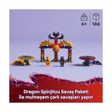 Aesco Ejderha Spinjitzu Savaş Paketi 71826-6 Yaş ve Üzeri Çocuklar Için 2 Minifigürü Içeren Yaratıcı Oyuncak Yapım Seti, Doğum Günü Hediyesi (186 Parça)