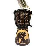 Aesco El Yapımı Otantik Djembe Davul, 25 cm Mahoni ve Deri