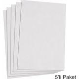 Aesco Etika Beyaz Renkli Mukavva 35X50 cm 5’li Paket - 1.0 mm Kalınlık - Okul Projeleri, Maket ve Pano Çalışmaları Için Sert ve Dayanıklı Karton