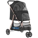 Aesco Evcil Hayvan Arabası Siyah 74.5 * 52.2 * 98CM Max 15KG