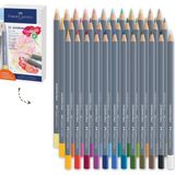 Aesco Faber-Castell Goldfaber Aqua Boya Kalemi Hediye Seti 36’lı, 12 Pastel ve 24 Klasik Renk, Yüksek Pigmentli, Suya Dayanıklı, Metal Kutu - 0