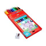 Aesco Faber-Castell Jumbo Boya Kalemi, 12 Renk, Kalın Gövde ve Uç, Kırılmaya Dirençli Özel Yapıştırma Sistemi, Kolay Açılır, Çocuklar Için Güvenli - 41 Delft Blue