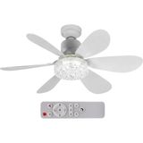 Aesco Feny LED Aydınlatmalı Tavan Vantilatörü 52CM – Uzaktan Kumandalı, 3 Kademe Hız, 3 Renk Işık (3000K-6500K Dim Edilebilir), Ultra Sessiz Kristal Avizeli Duy Içi Tavan Fanı (Uzatma Duy Aparatlı) - Ahşap - Bej