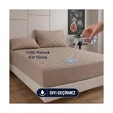 Aesco Formeya Kahverengi Kapitone Sıvı Geçirmez Yatak Koruyucu Fitted Alez ÇARŞAF%100 Pamuk 160X200