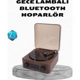 Aesco Gece Lambası Bluetooth Hoparlör Dijital Saat Çok Fonksiyonlu Su Dalgası Işıklı