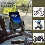 Aesco Gidon Bağlantılı Bisiklet Motosiklet Için Esnek Abs 4-7.8″ Inç Telefon Tutucu 360° Dönebilen Tasarım