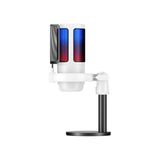 Aesco GK50 Rgb Yayıncı Mikrofon - 24BIT/192KHZ - Kardioid - Gürültü Engelleme - Type-C + 3.5mm - Beyaz